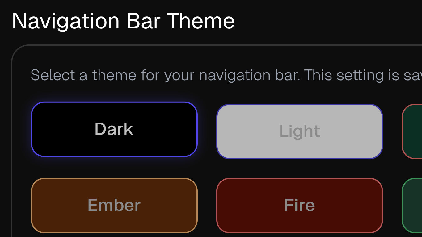 Theme Changing features